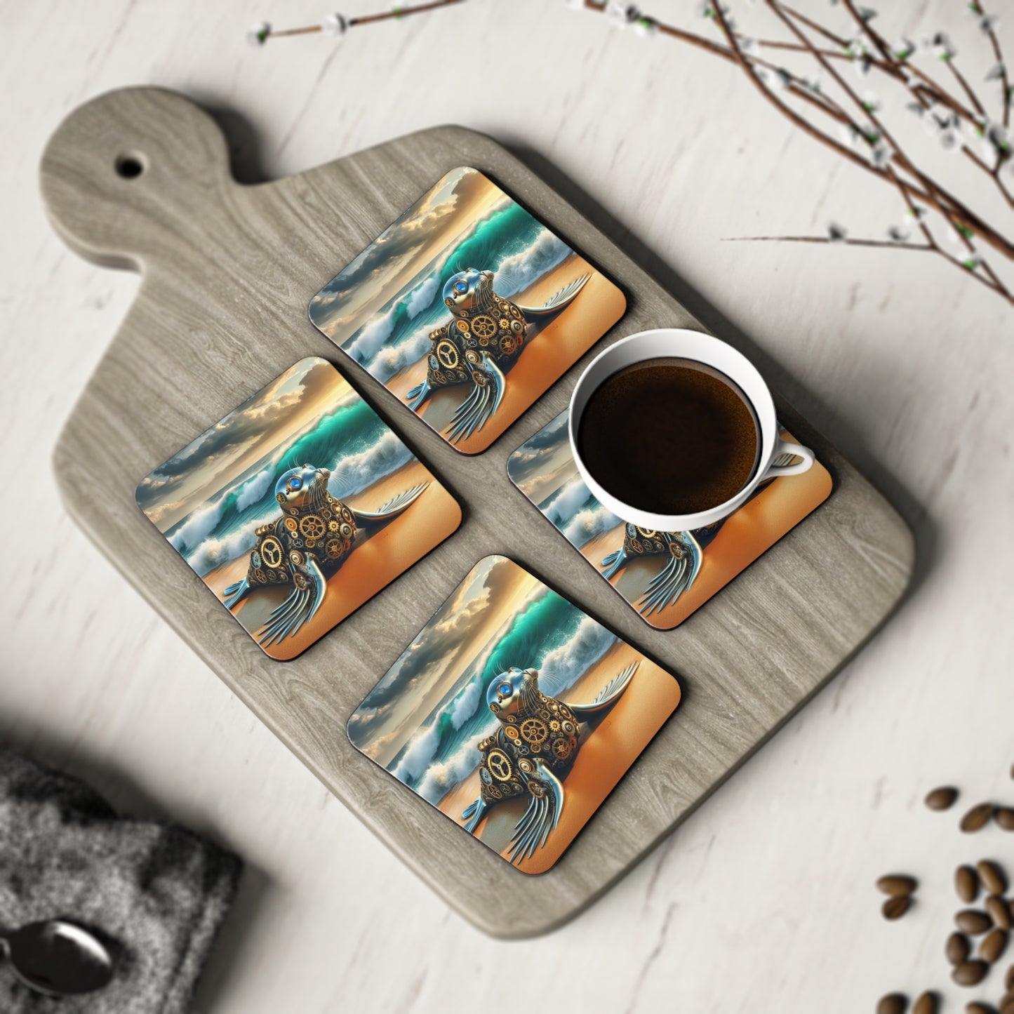 Steampunk Seal 9 - Coasters