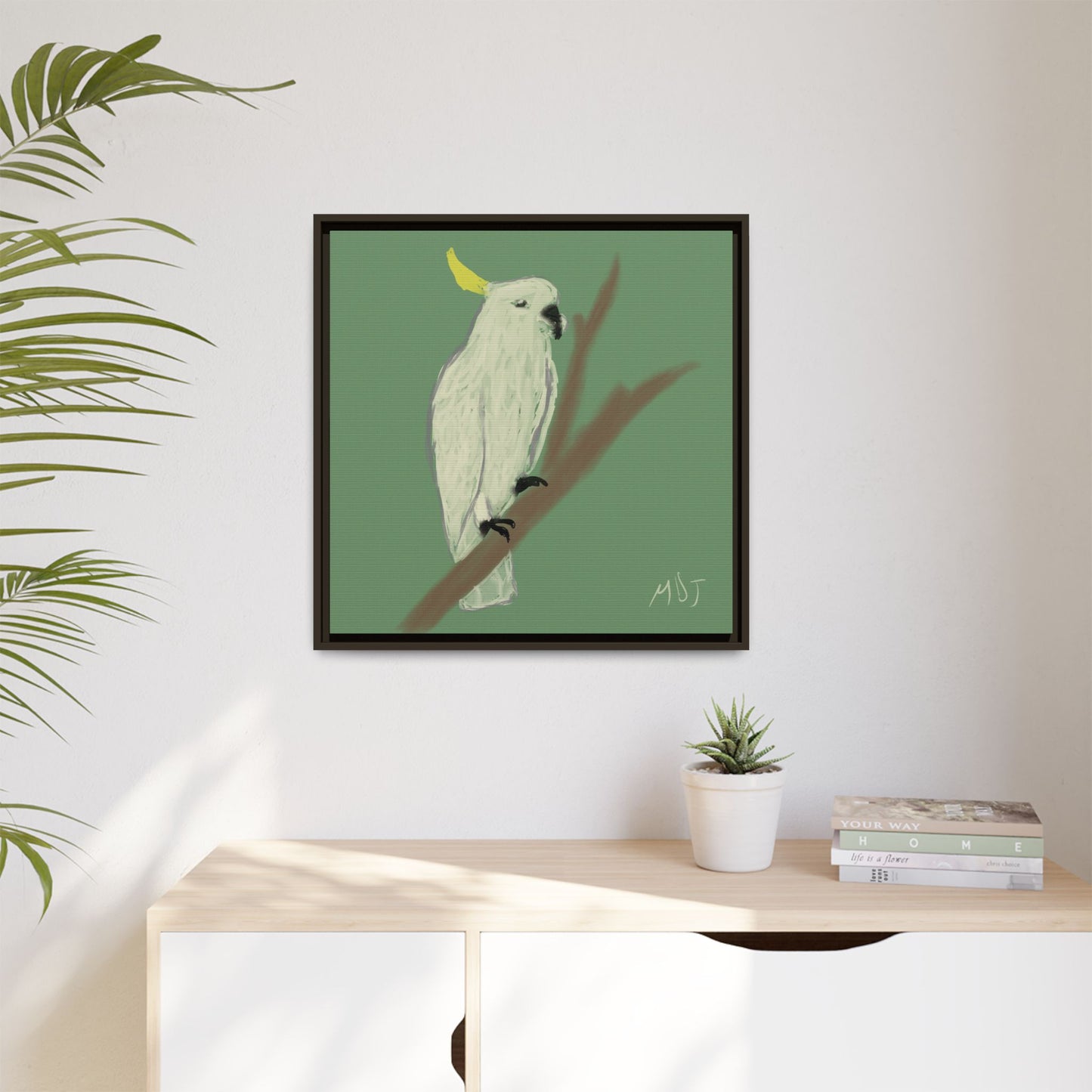 Cockatoo Charm - Framed Canvas Print