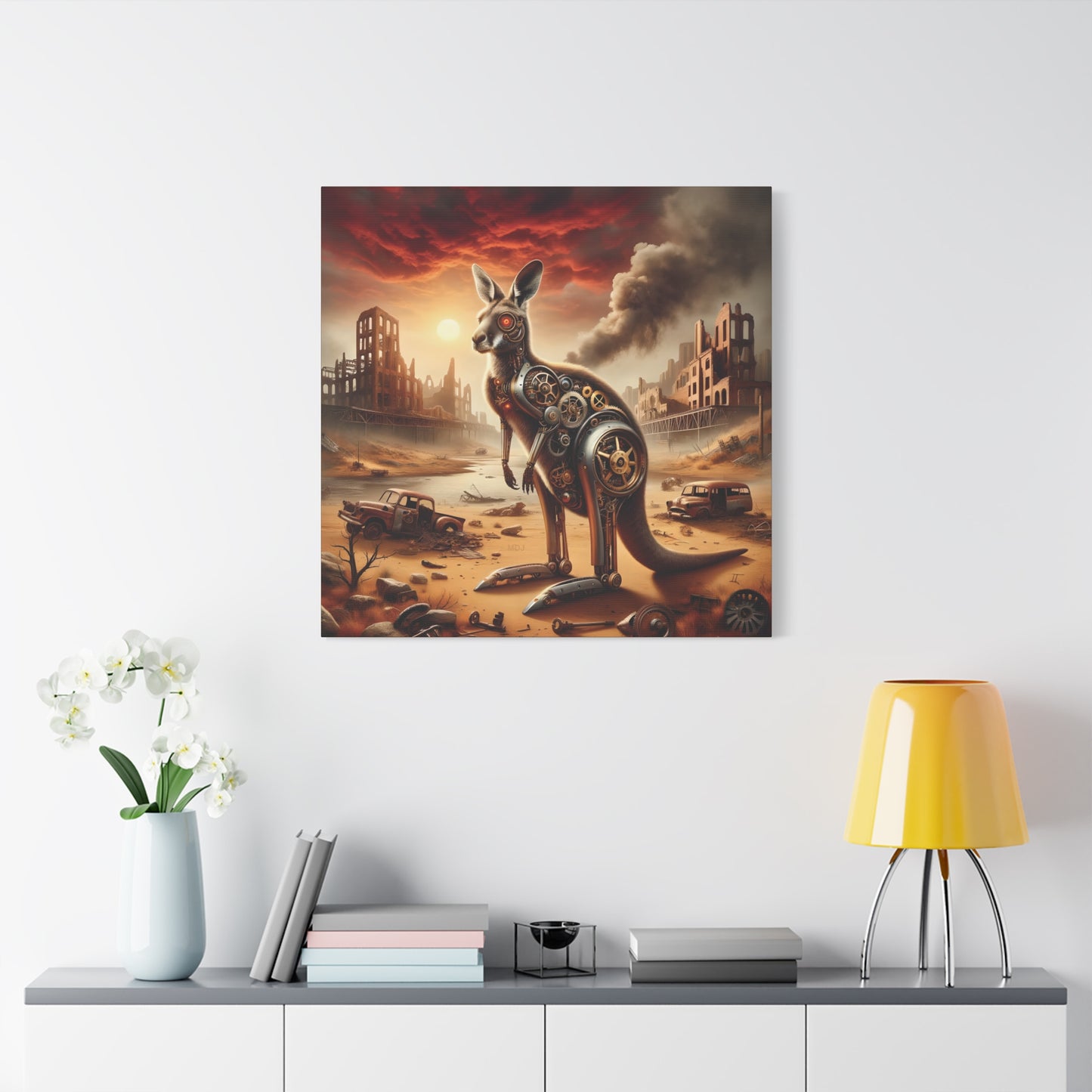 Steampunk Kangaroo 15 - Thick Matte Canvas Print