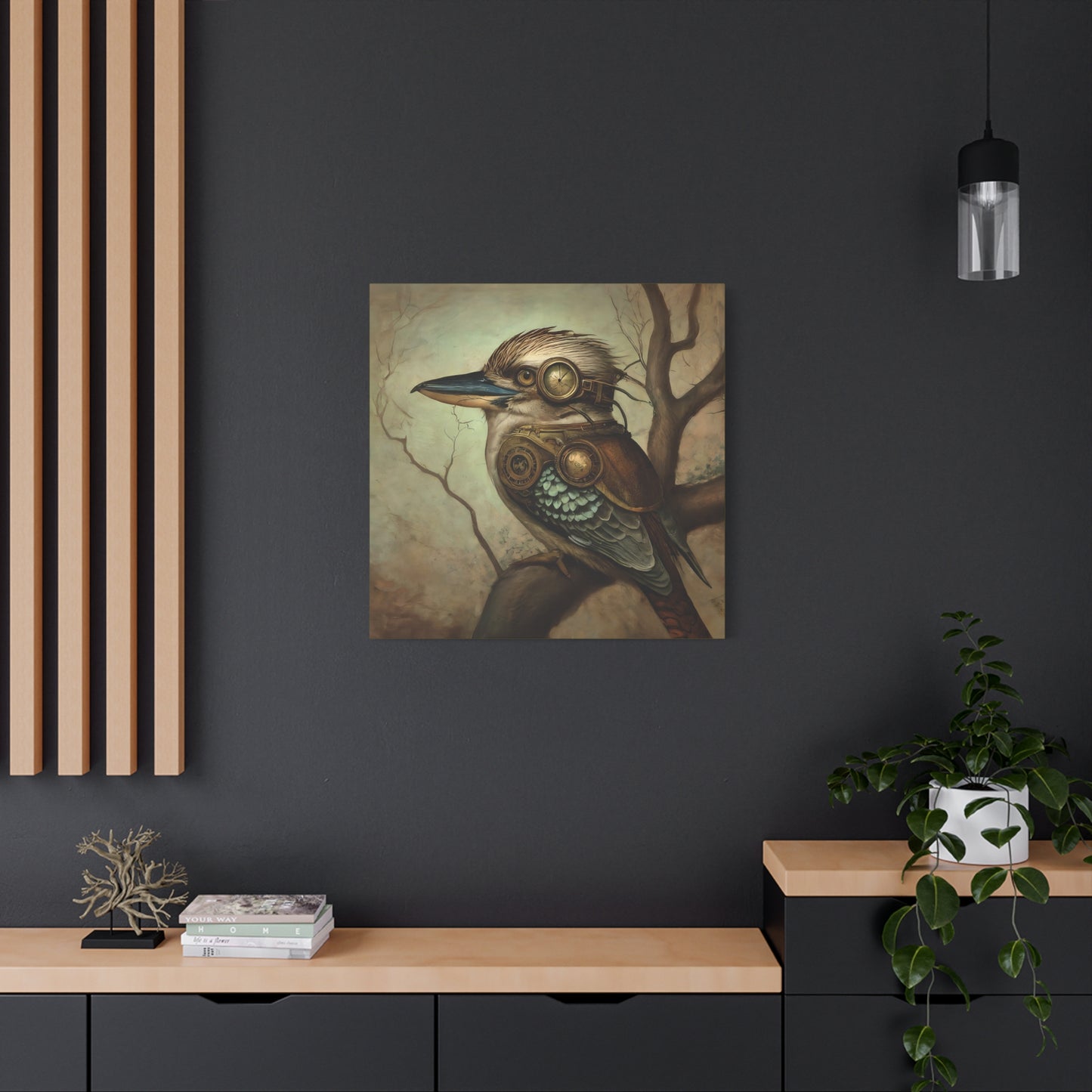 Steampunk Kookaburra 12 - Thick Matte Canvas Print