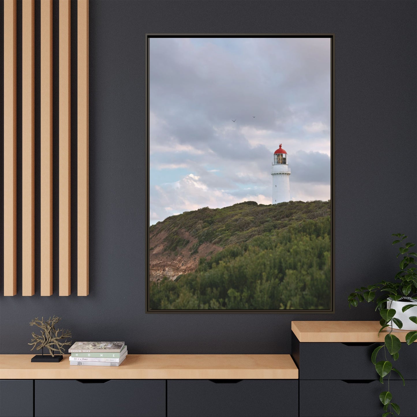 Cape Schank Lighthouse in Winter Light 6286 - Thick Matte Canvas Print, Framed