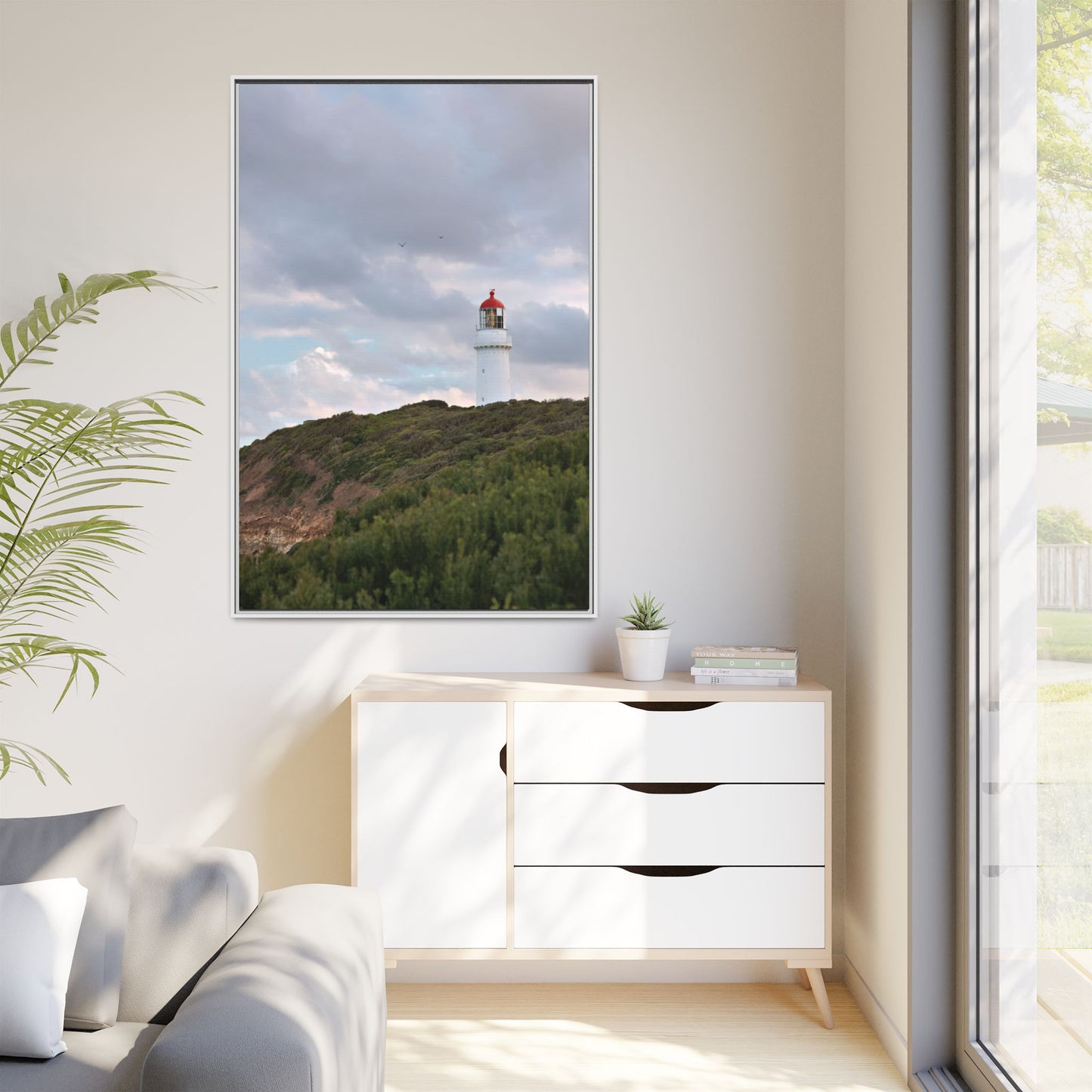 Cape Schank Lighthouse in Winter Light 6286 - Thick Matte Canvas Print, Framed