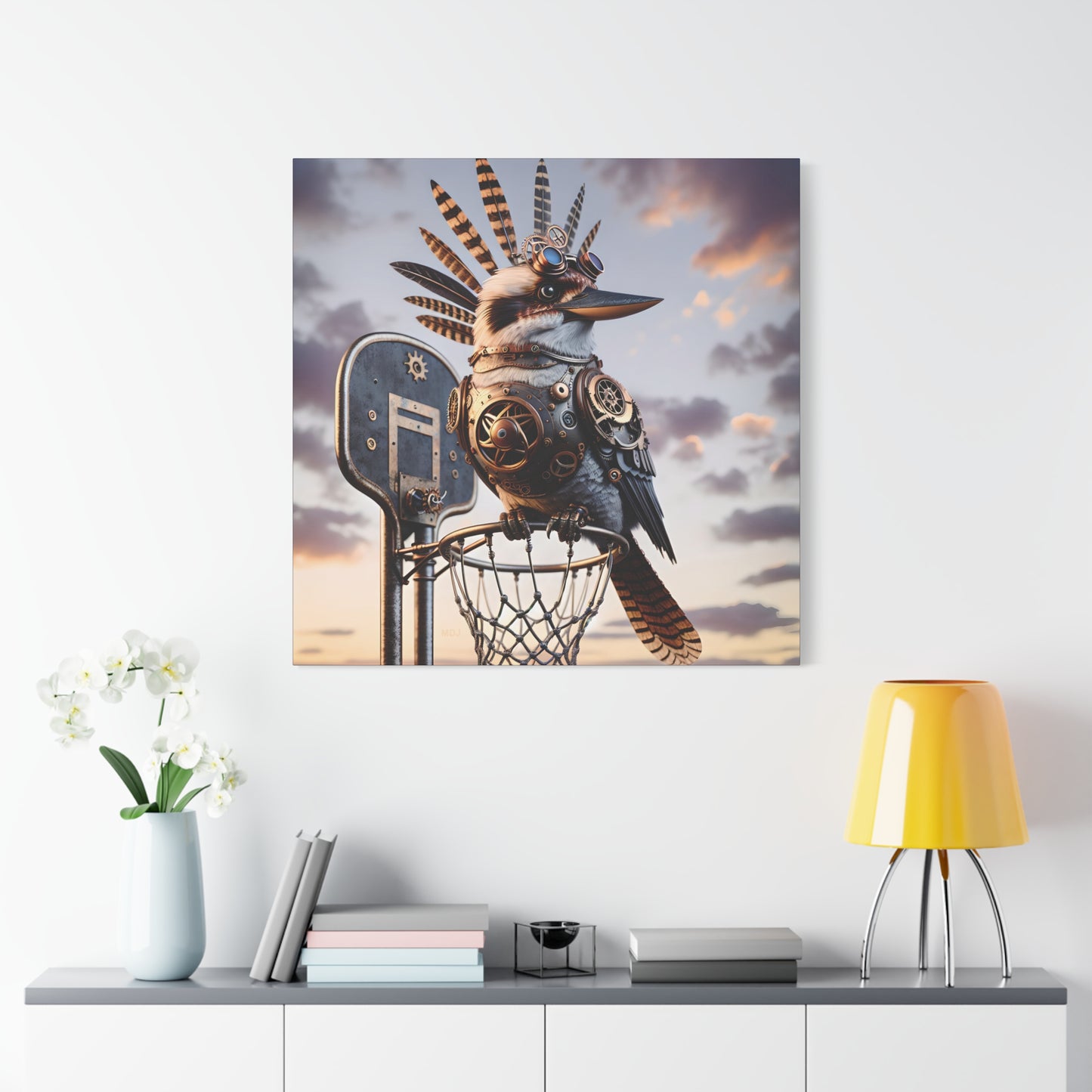 Steampunk Kookaburra 19 - Thick Matte Canvas Print