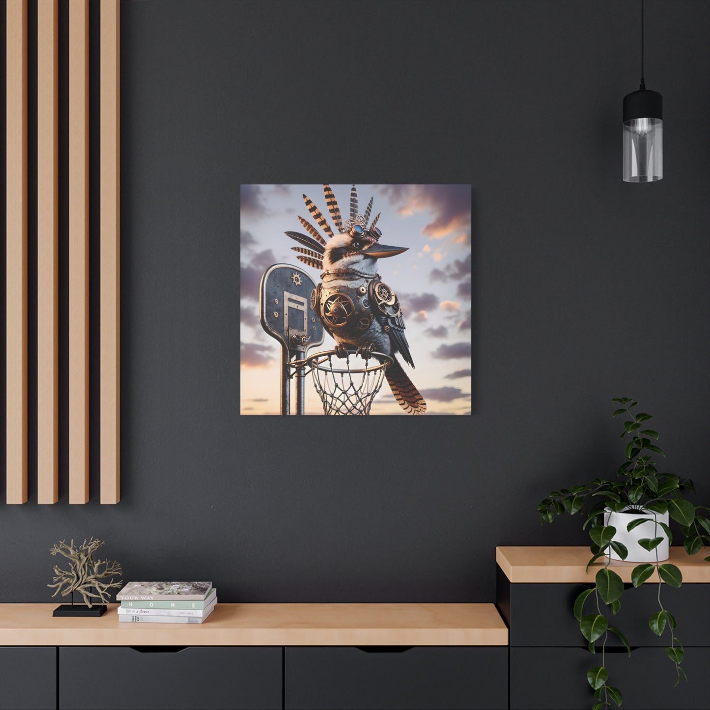 Steampunk Kookaburra 19 - Thick Matte Canvas Print