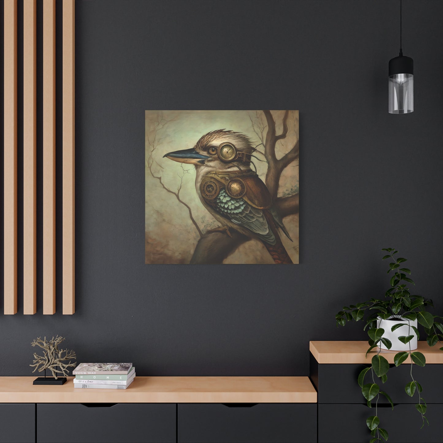 Steampunk Kookaburra 12 - Thick Matte Canvas Print