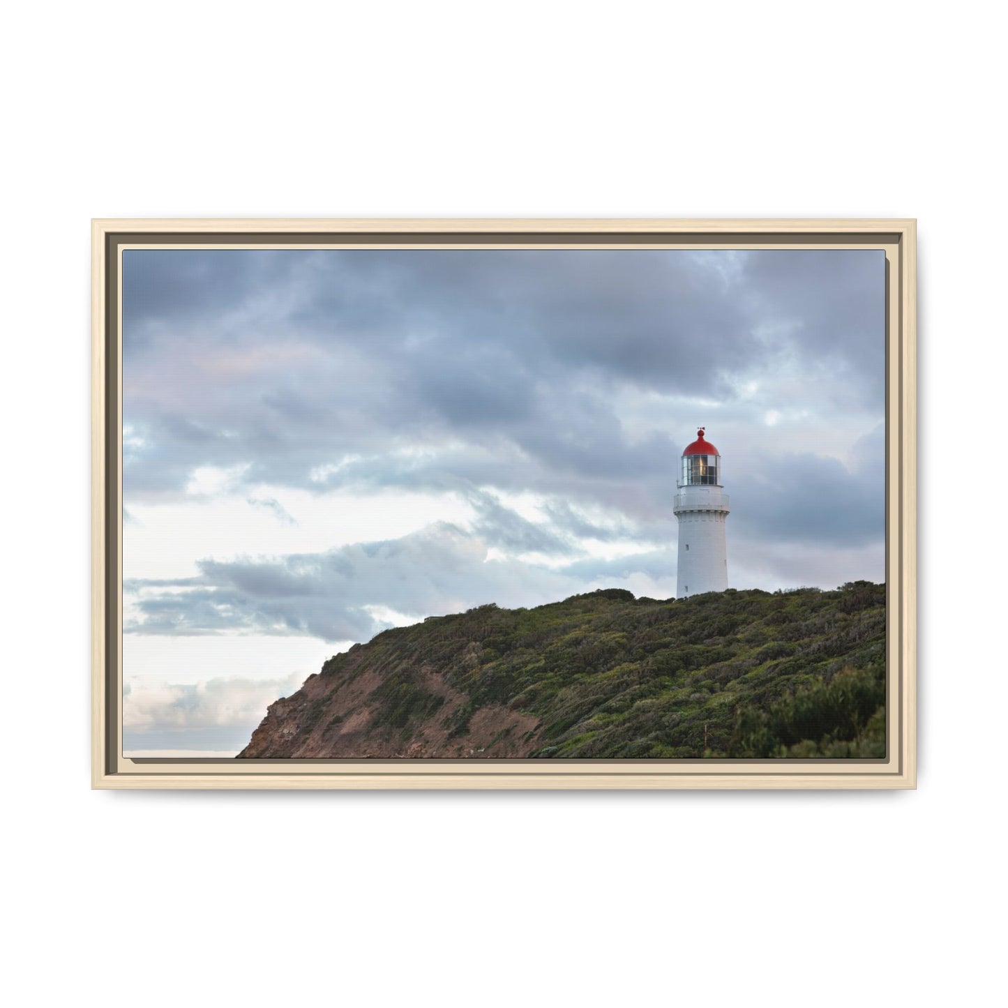 Cape Schank Lighthouse on a Winter Morning 6287 - Framed Canvas Print