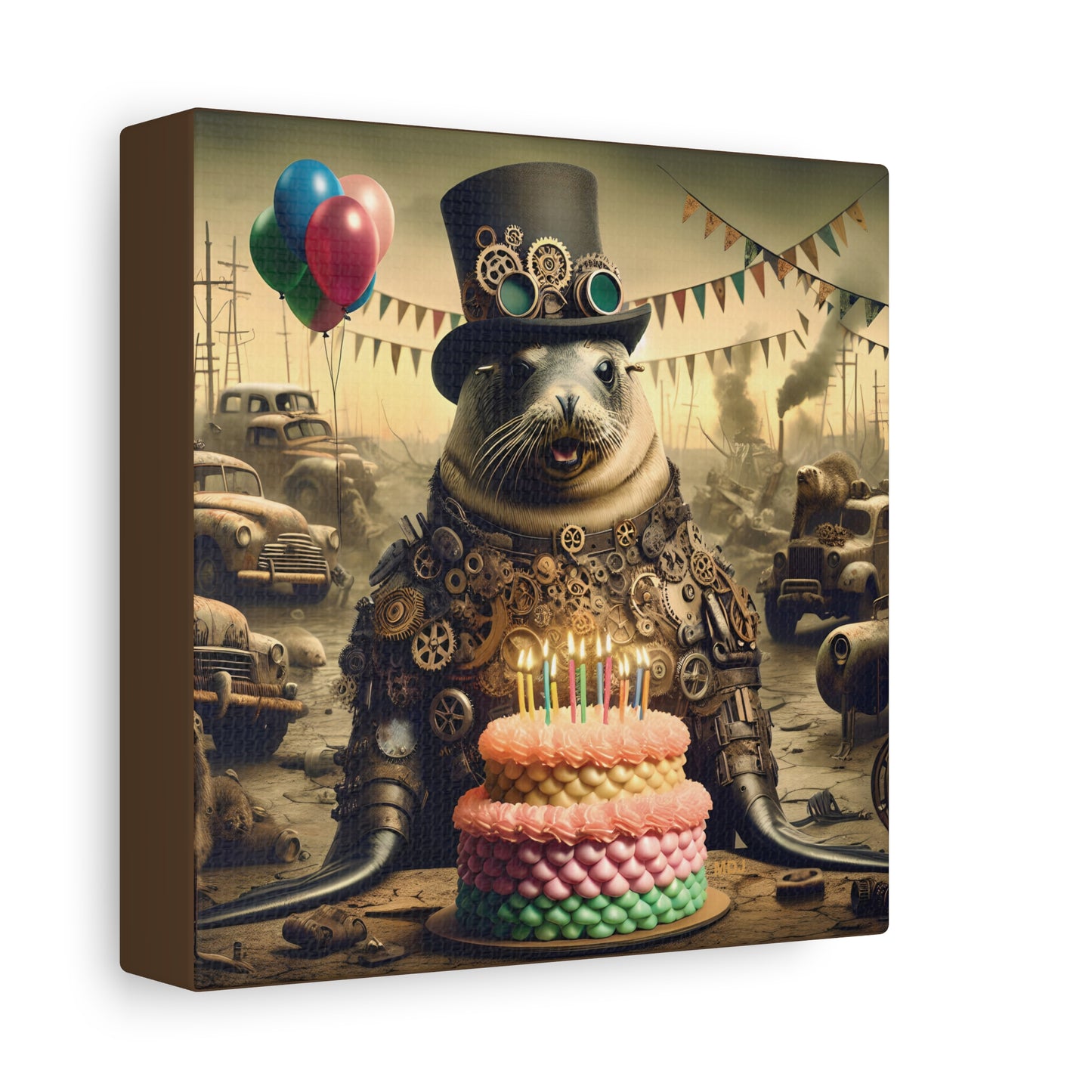 Steampunk Seal 11 - Thick Matte Canvas Print