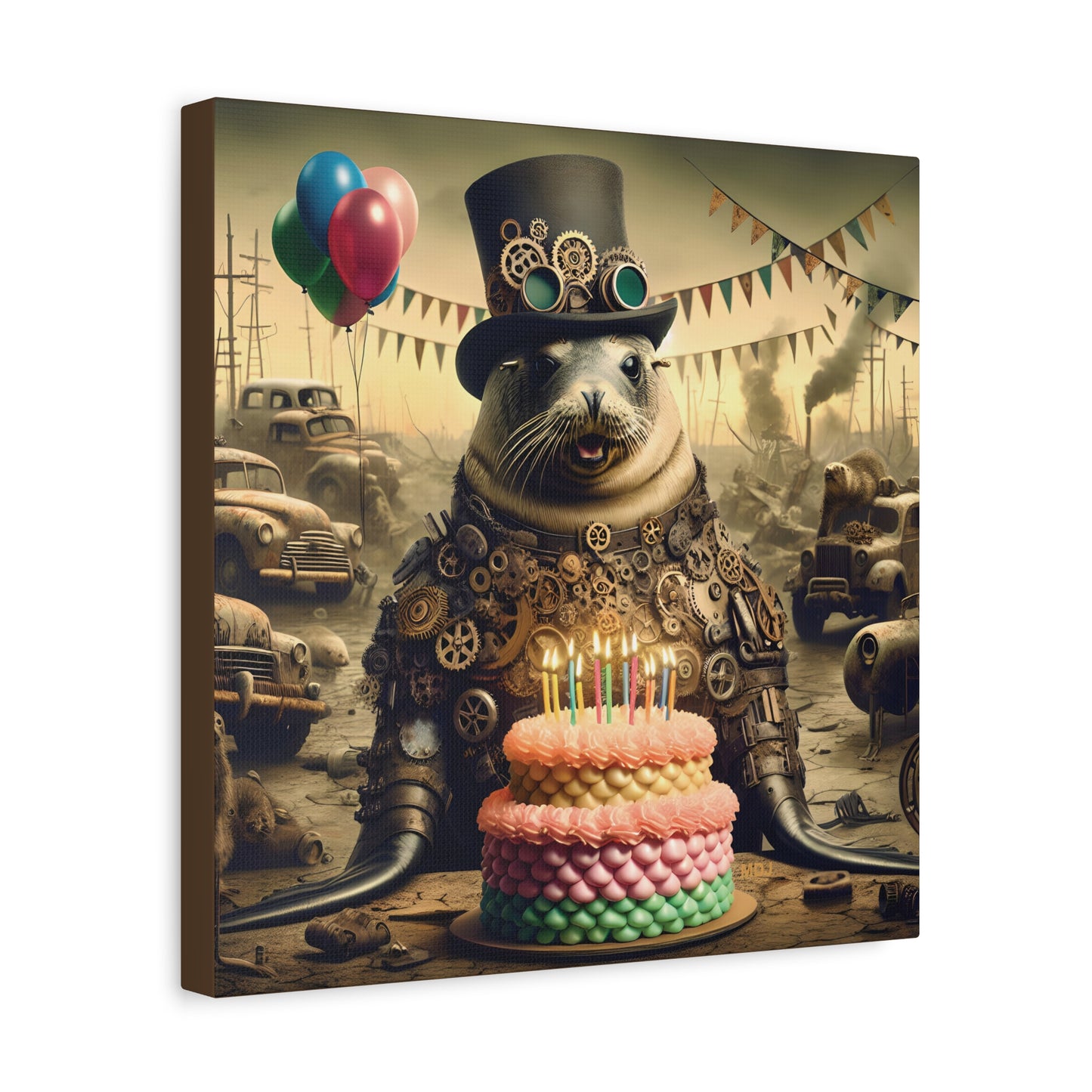 Steampunk Seal 11 - Thick Matte Canvas Print