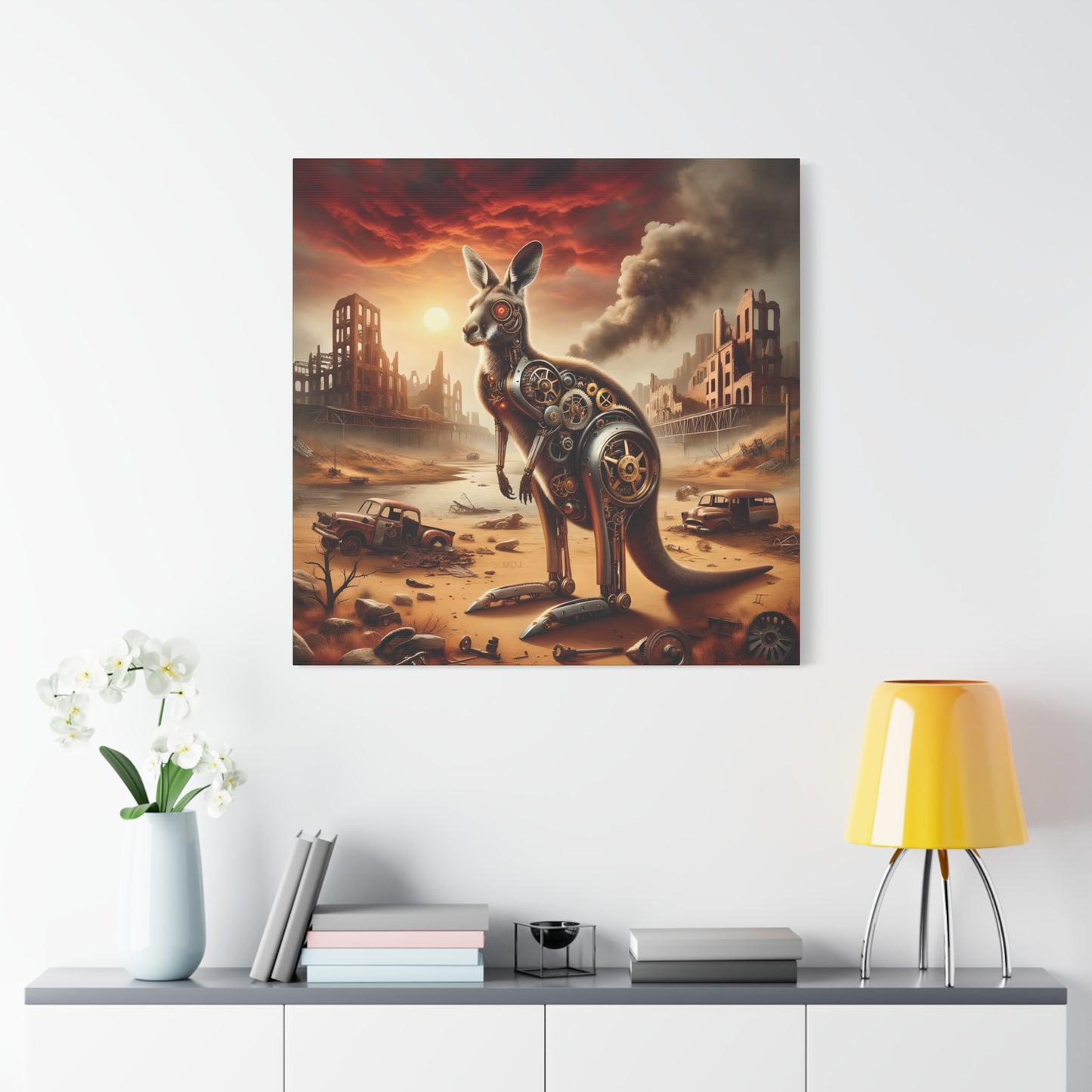 Steampunk Kangaroo 15 - Thick Matte Canvas Print