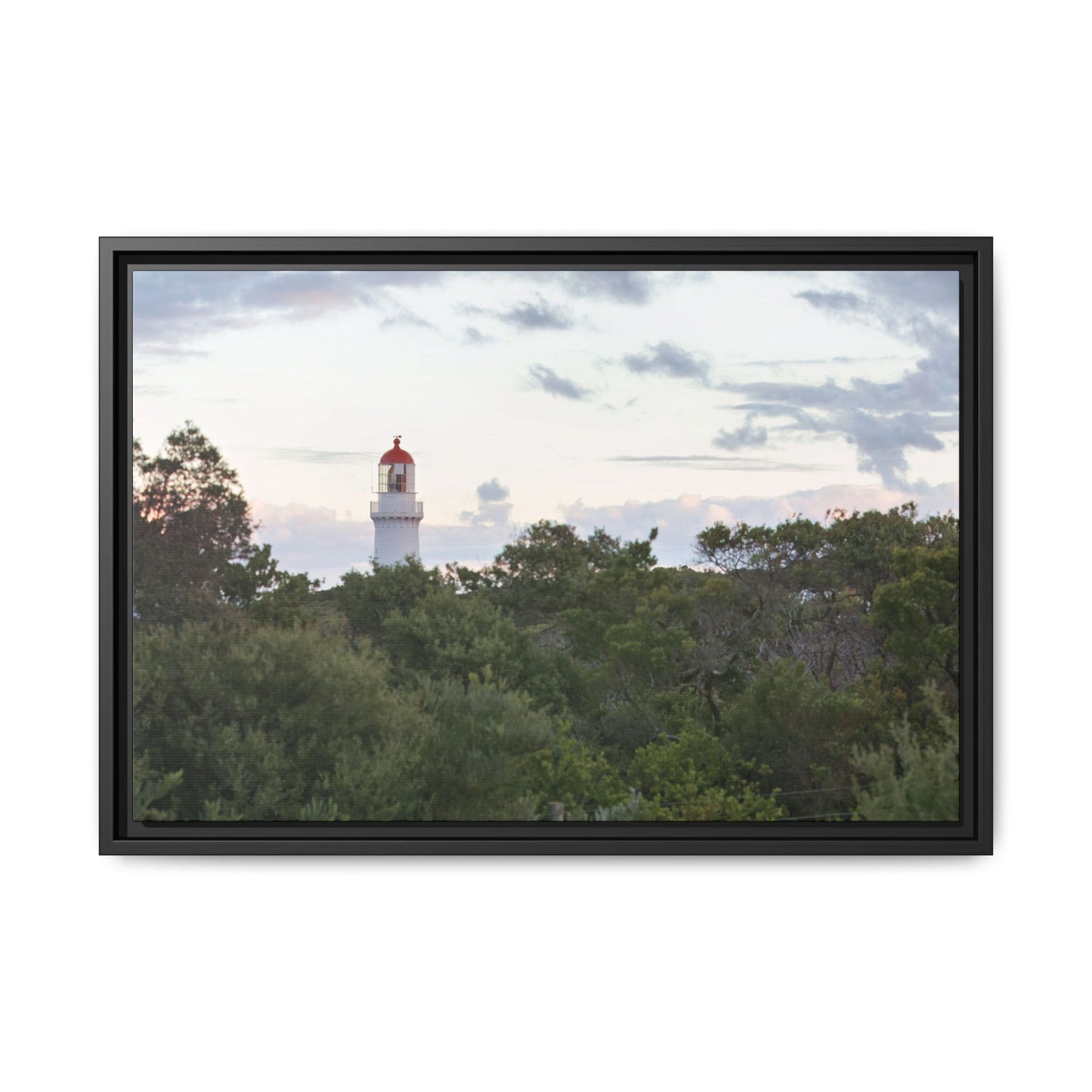 Cape Schank Lighthouse on a Winter Morning 6279 - Framed Canvas Print