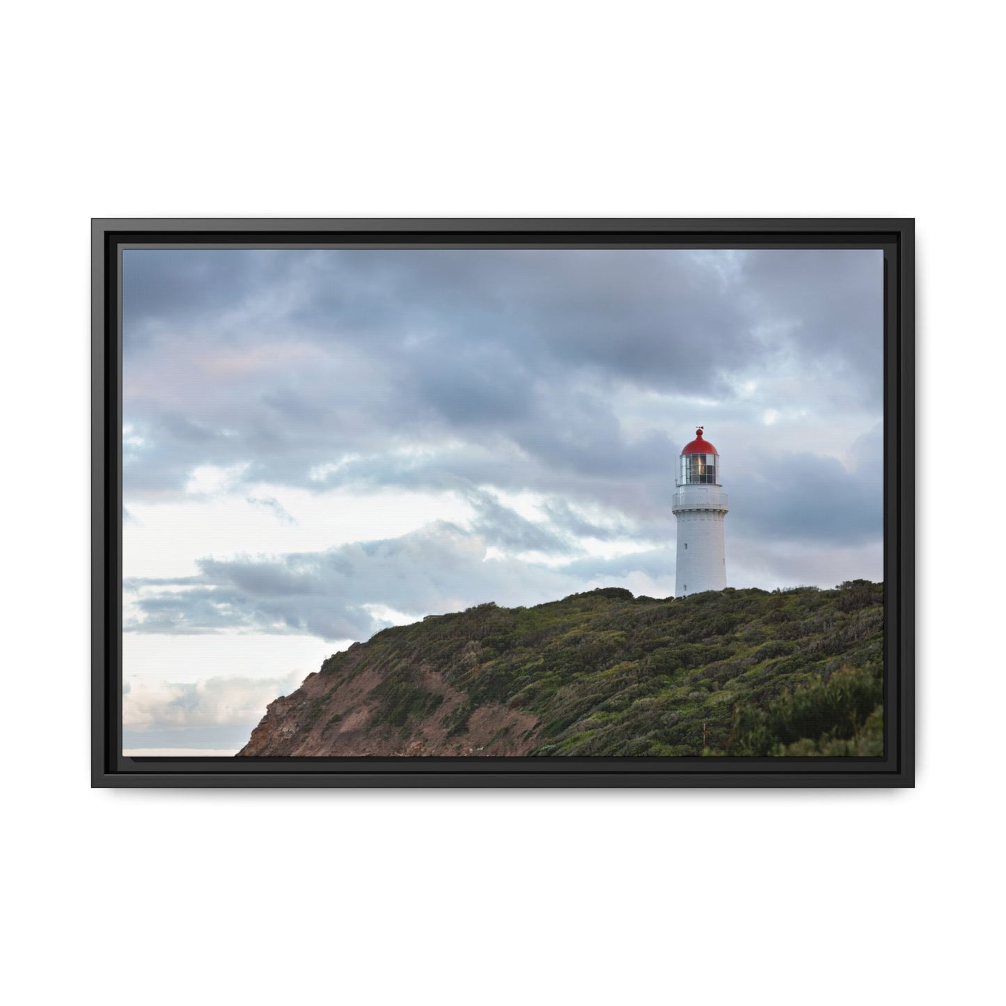 Cape Schank Lighthouse on a Winter Morning 6287 - Framed Canvas Print