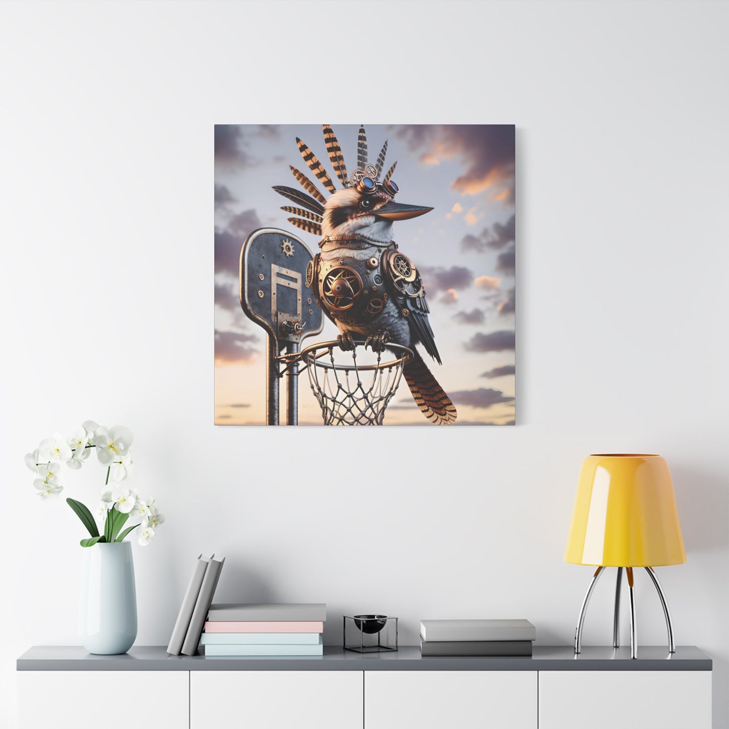 Steampunk Kookaburra 19 - Thick Matte Canvas Print