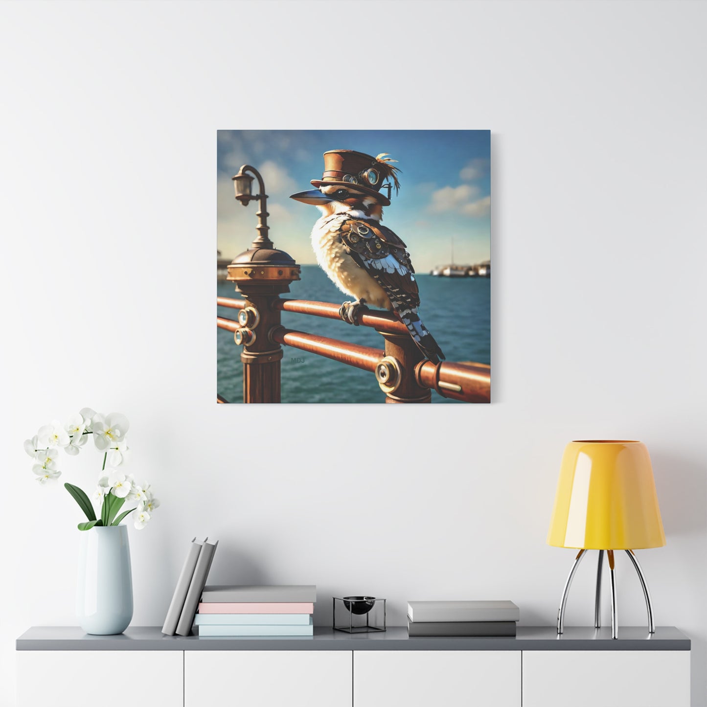 Steampunk Kookaburra 10 - Thick Matte Canvas Print