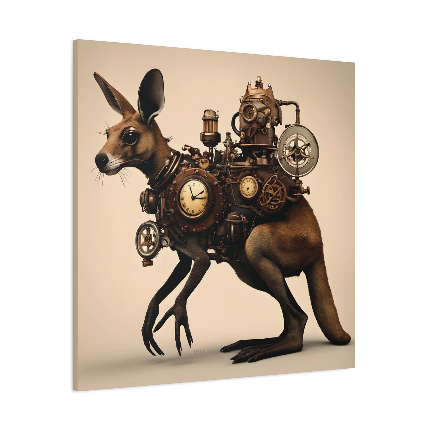 Steampunk Kangaroo 1 - Thick Matte Canvas Print