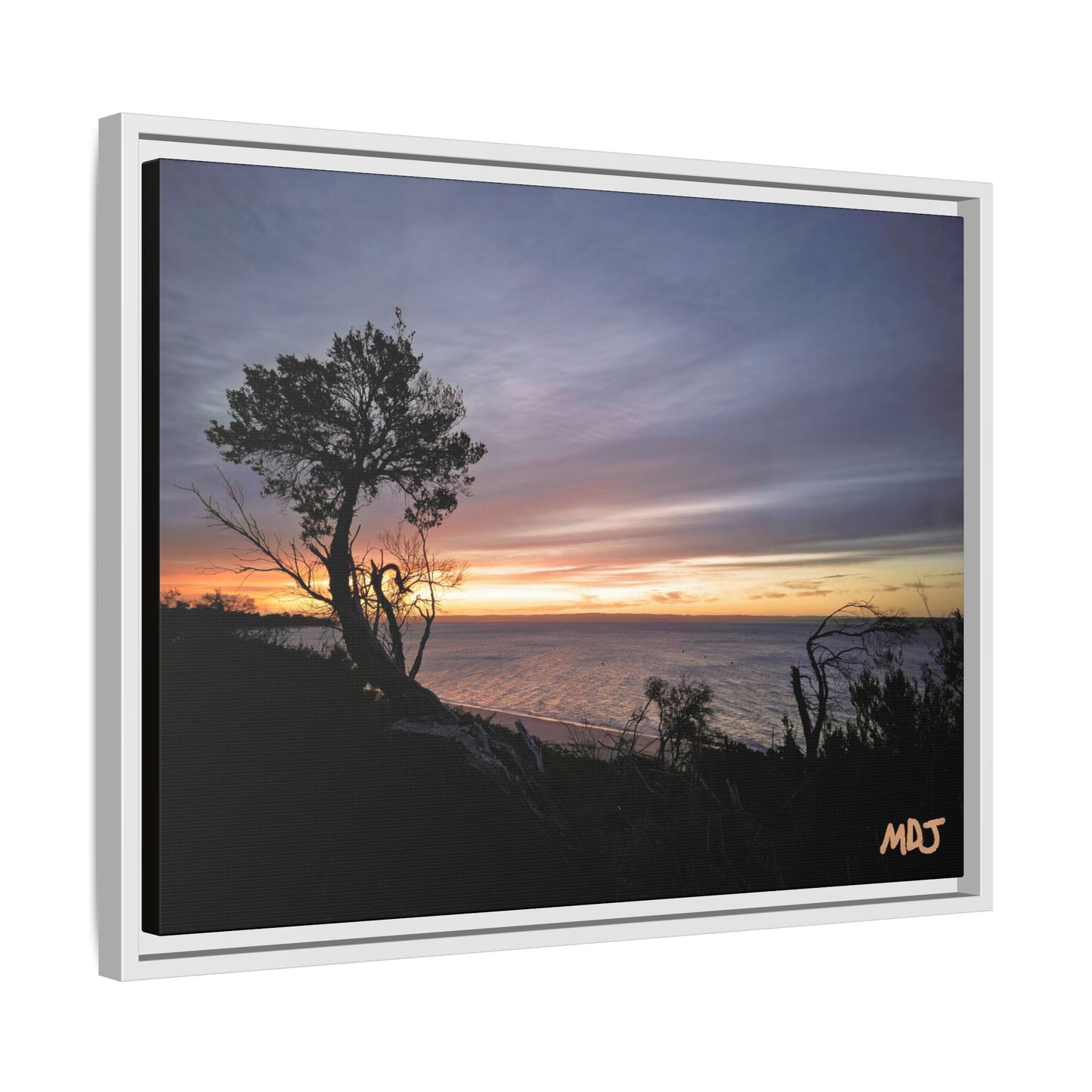 A Tranquil Evening: The Sunset Over Cowes | Framed Canvas