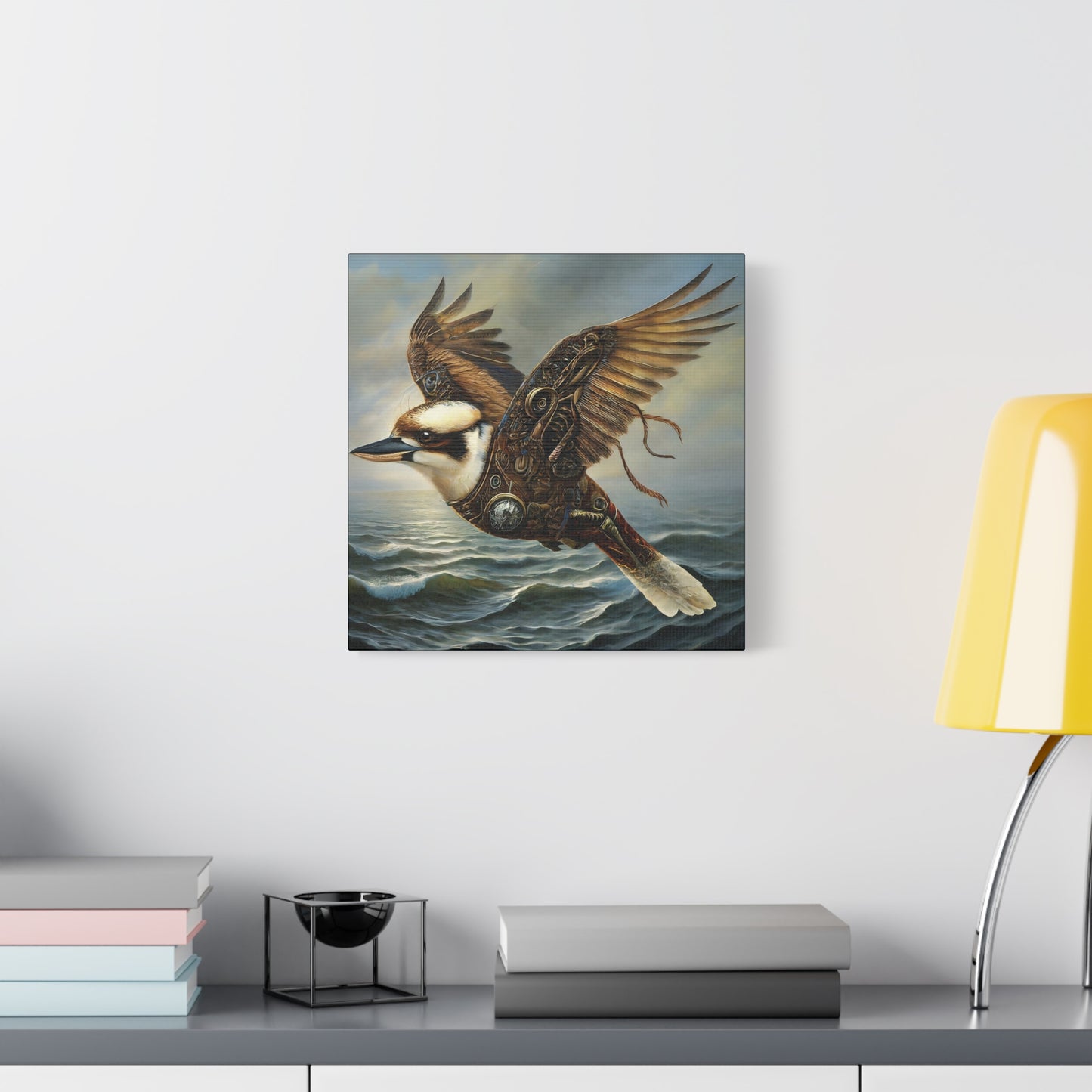 Steampunk Kookaburra 13 - Thick Matte Canvas Print