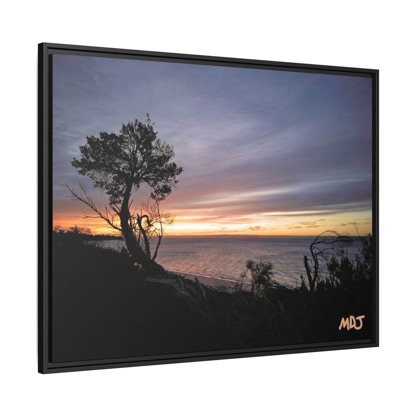 A Tranquil Evening: The Sunset Over Cowes | Framed Canvas