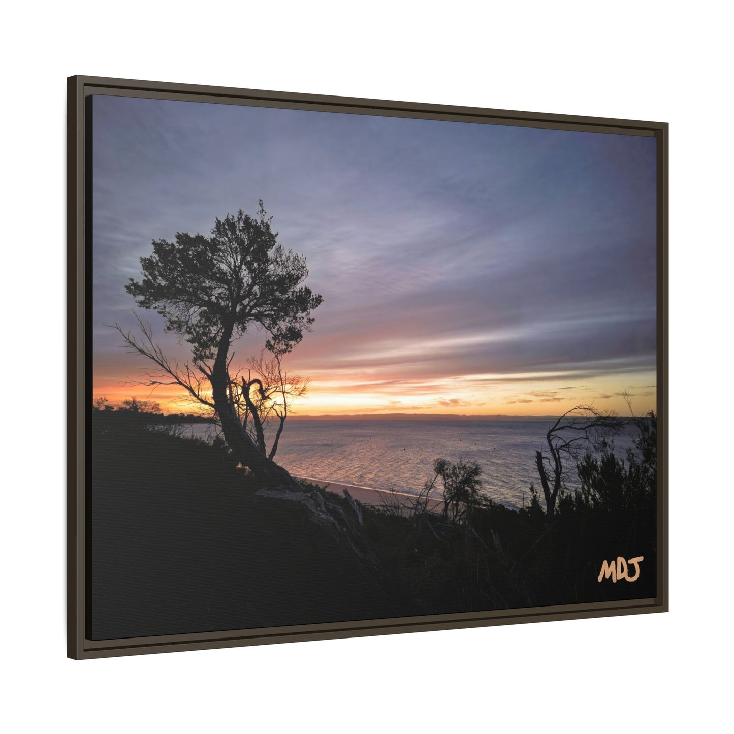 A Tranquil Evening: The Sunset Over Cowes | Framed Canvas