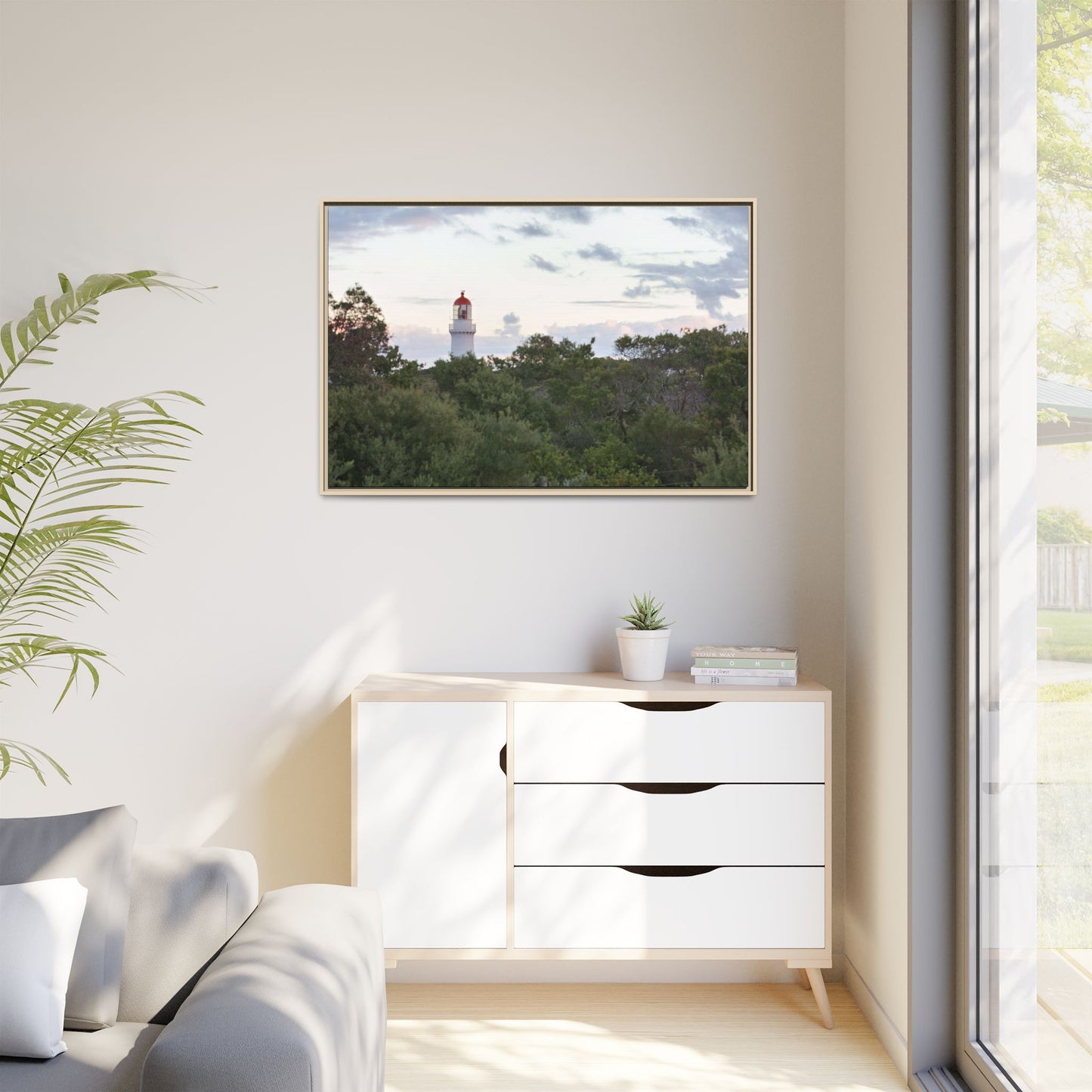 Cape Schank Lighthouse on a Winter Morning 6279 - Framed Canvas Print