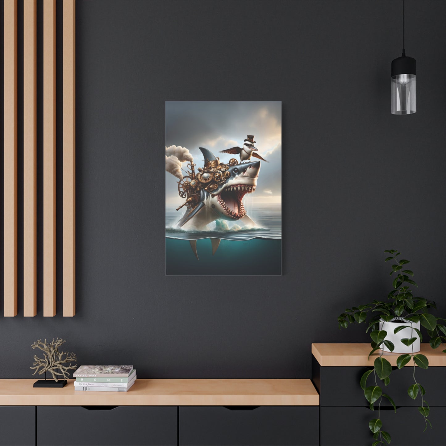 Steampunk Kookaburra 16 - Thick Matte Canvas Print