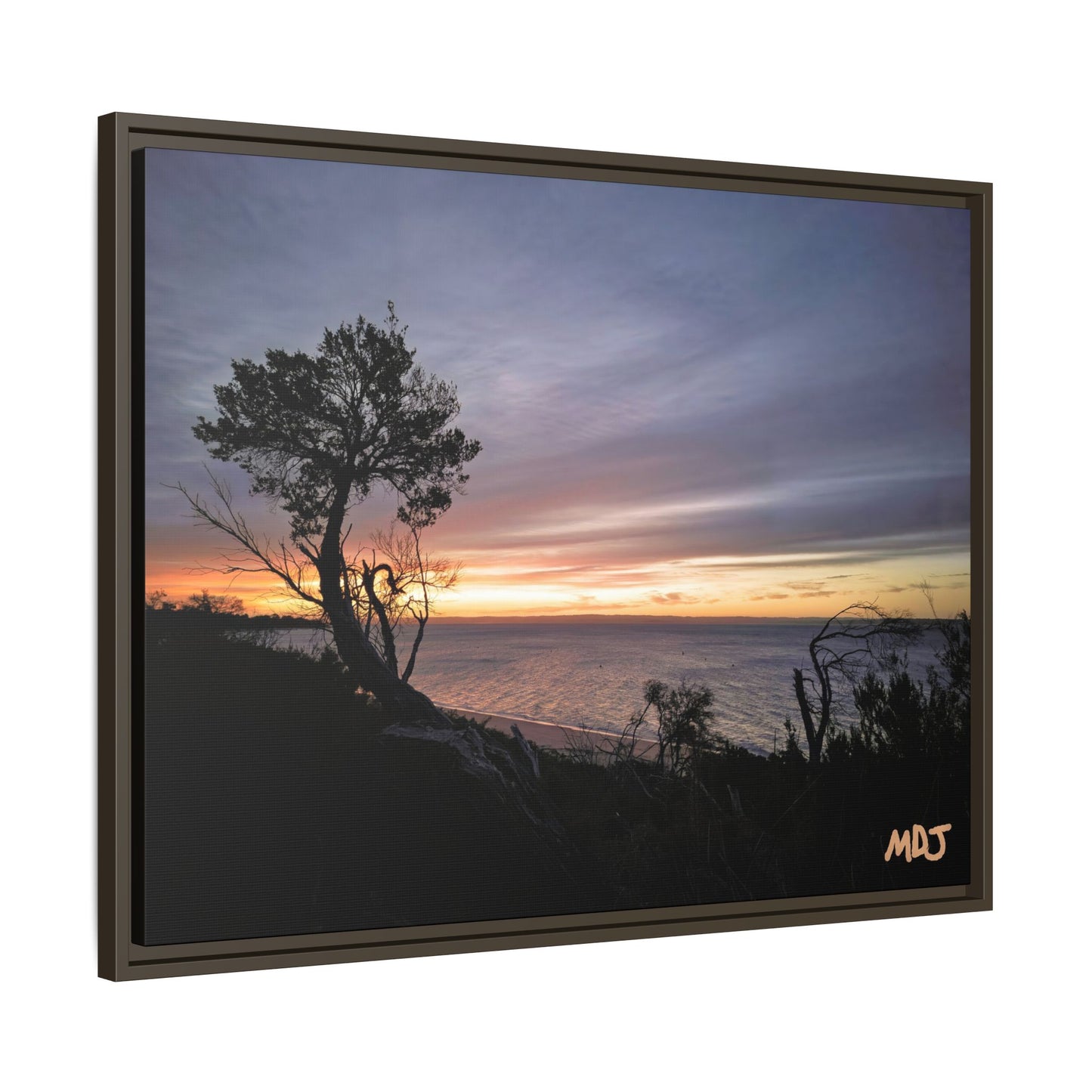 A Tranquil Evening: The Sunset Over Cowes | Framed Canvas