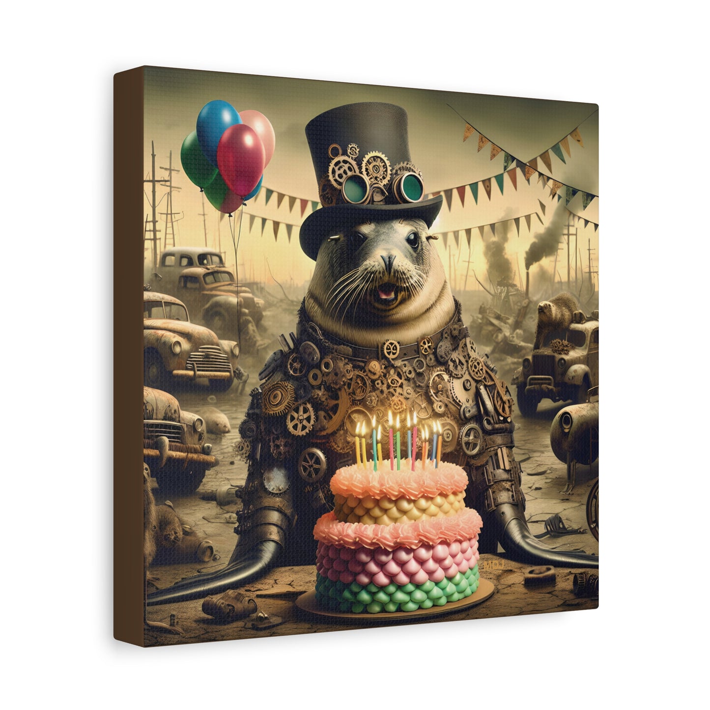 Steampunk Seal 11 - Thick Matte Canvas Print