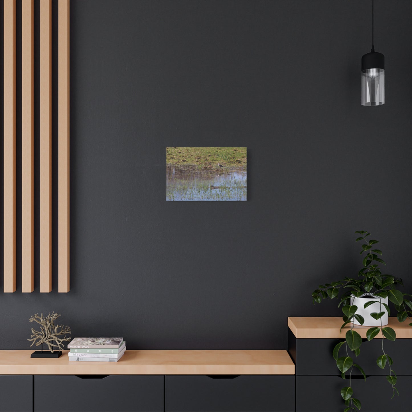 Sandpiper in Serene Wetland [2897] | Stretched Canvas