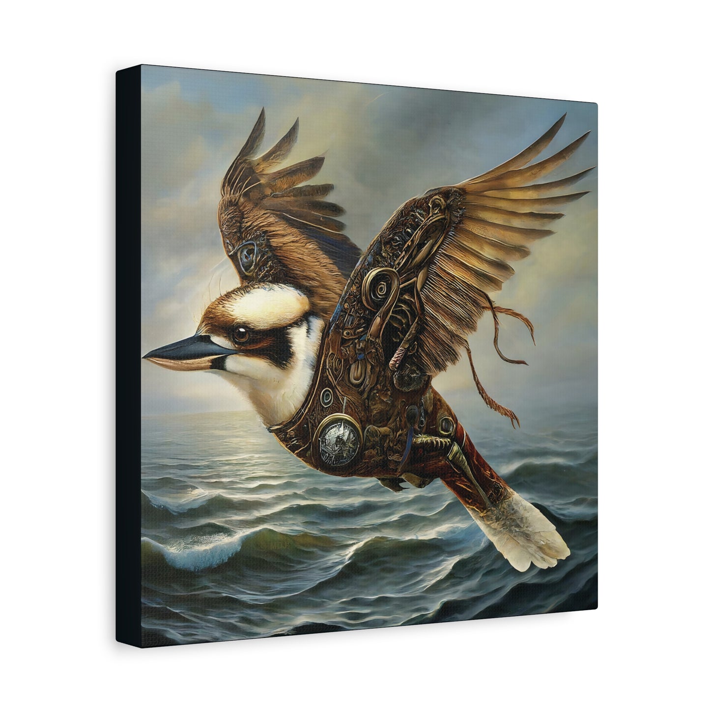 Steampunk Kookaburra 13 - Thick Matte Canvas Print