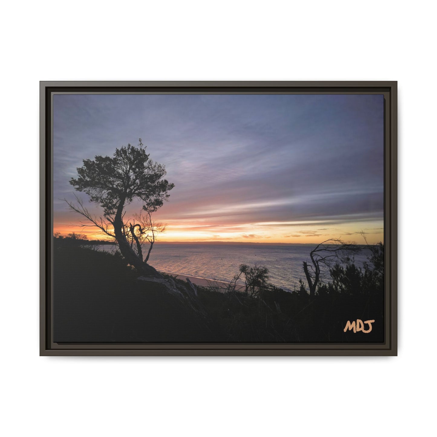 A Tranquil Evening: The Sunset Over Cowes | Framed Canvas
