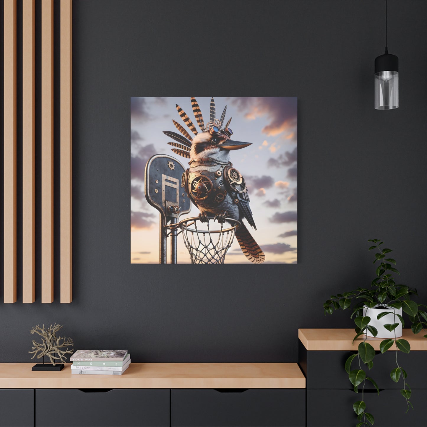 Steampunk Kookaburra 19 - Thick Matte Canvas Print