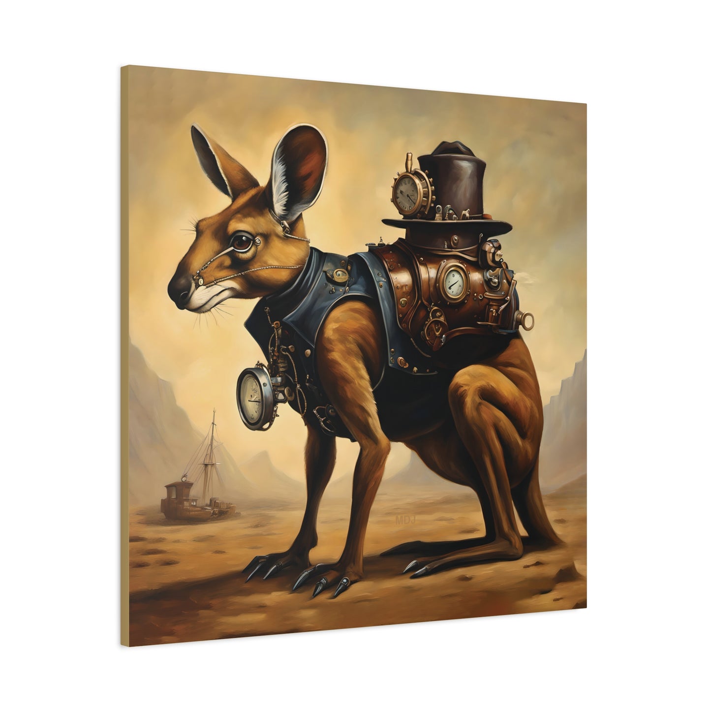 Steampunk Kangaroo 2 - Thick Matte Canvas Print