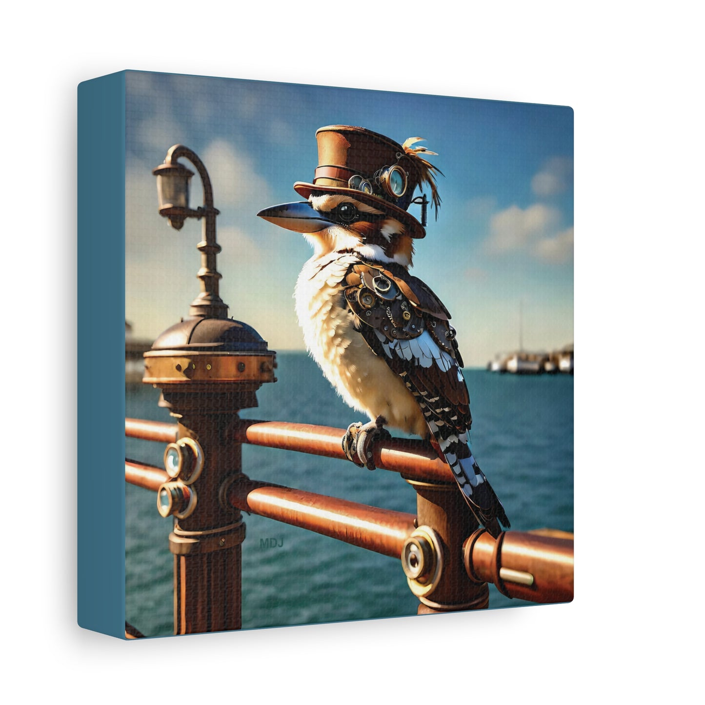 Steampunk Kookaburra 10 - Thick Matte Canvas Print