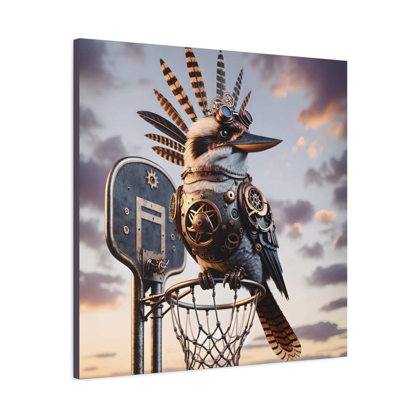 Steampunk Kookaburra 19 - Thick Matte Canvas Print