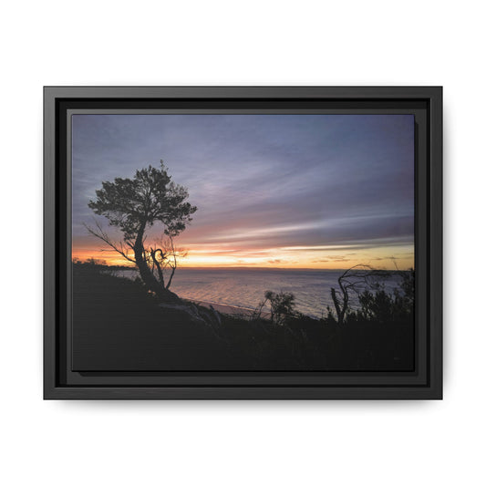 A Tranquil Evening: The Sunset Over Cowes - Thick Matte Canvas Print, Framed