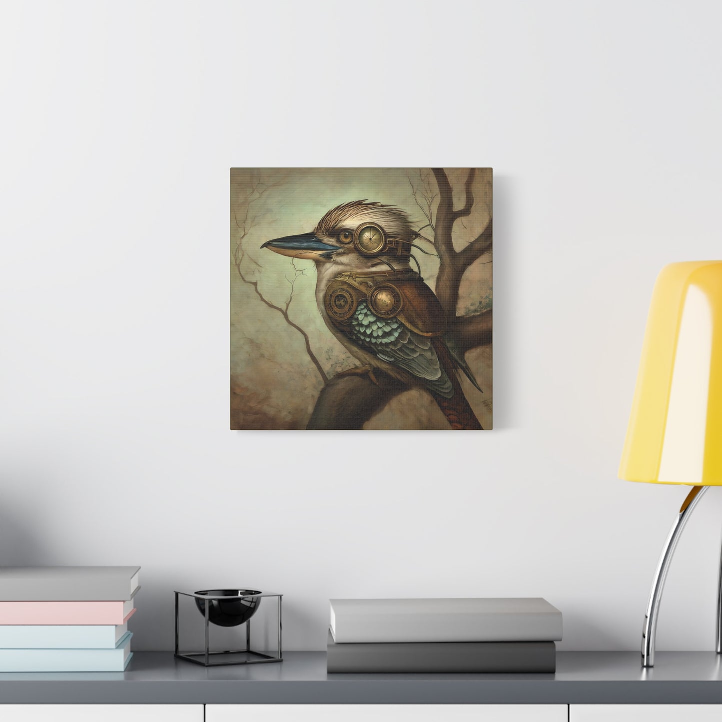 Steampunk Kookaburra 12 - Thick Matte Canvas Print