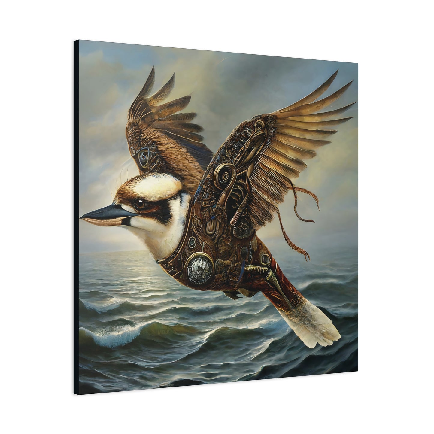 Steampunk Kookaburra 13 - Thick Matte Canvas Print