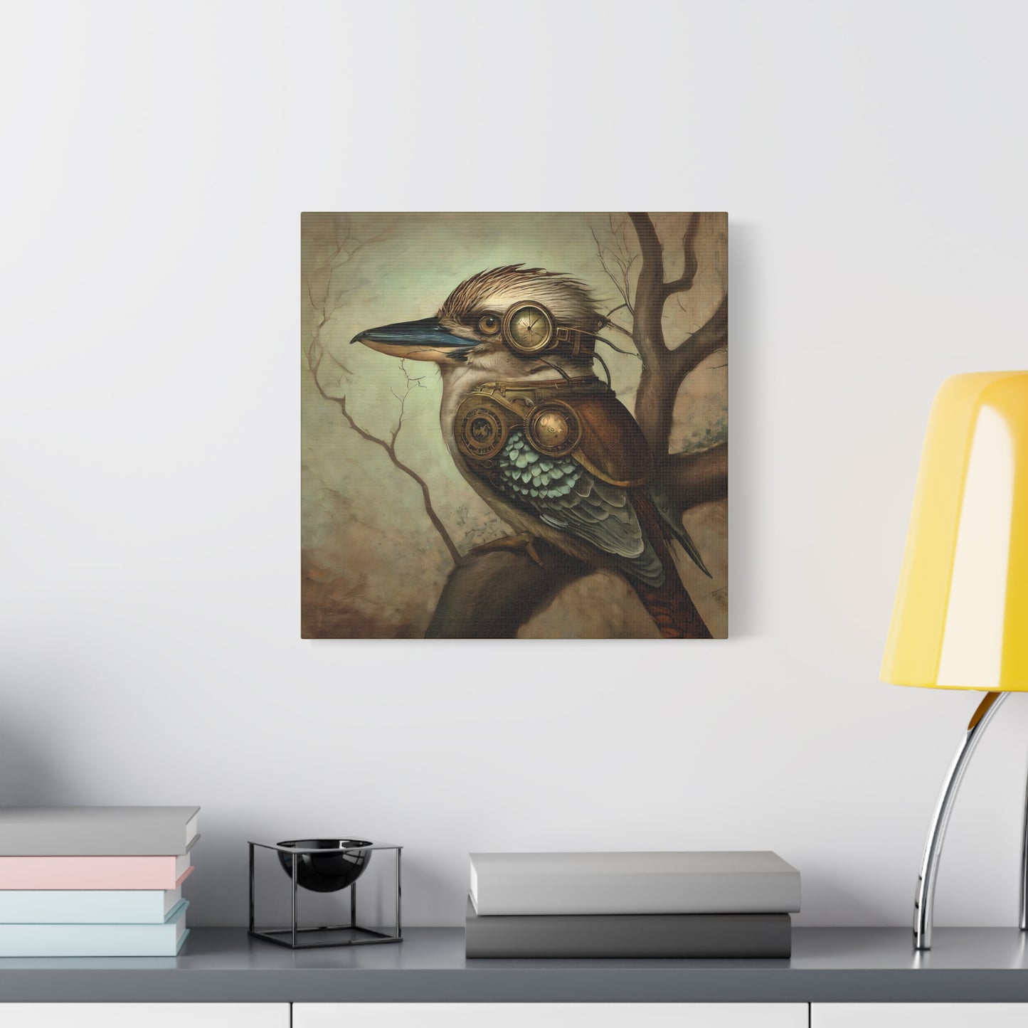 Steampunk Kookaburra 12 - Thick Matte Canvas Print