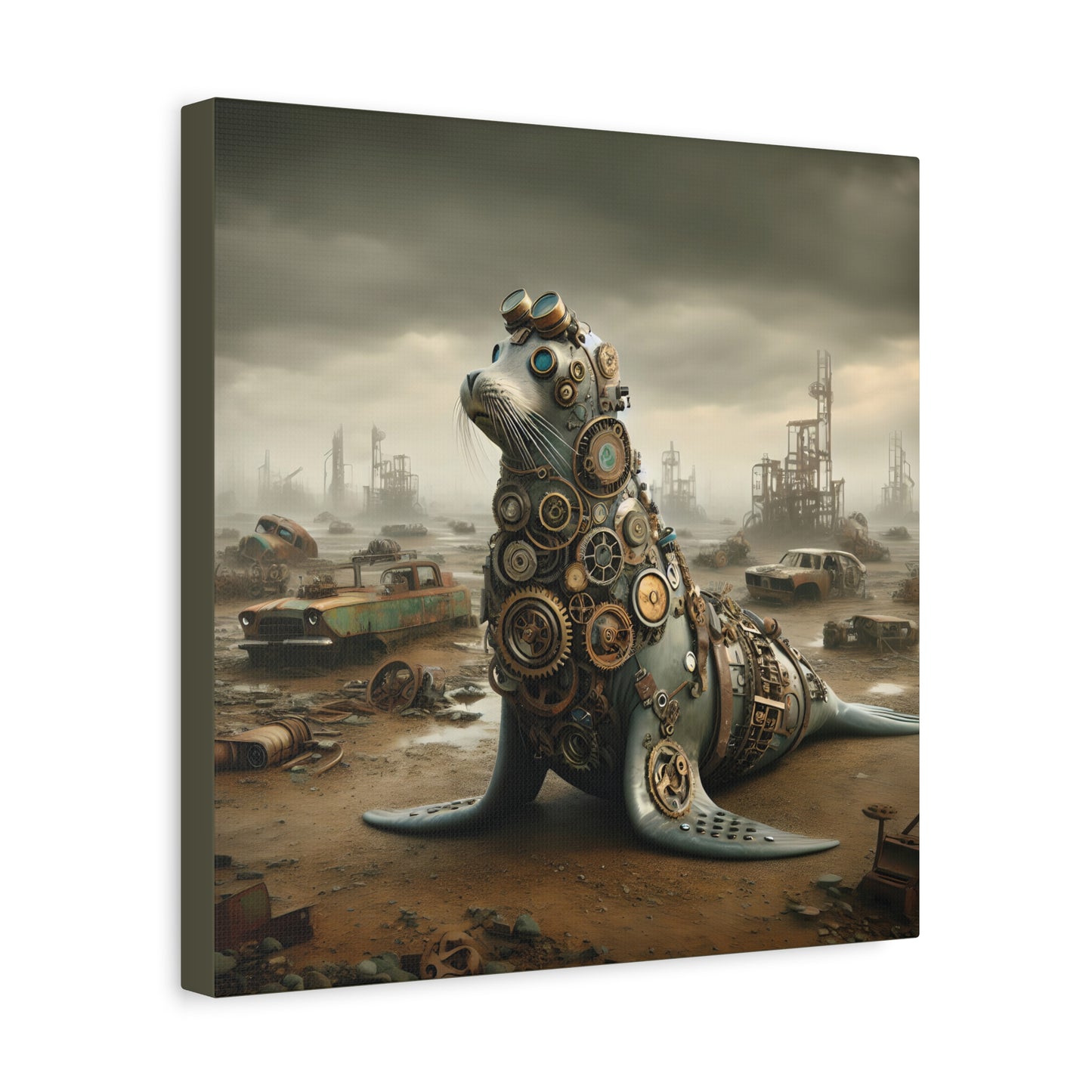 Steampunk Seal 8 - Thick Matte Canvas Print