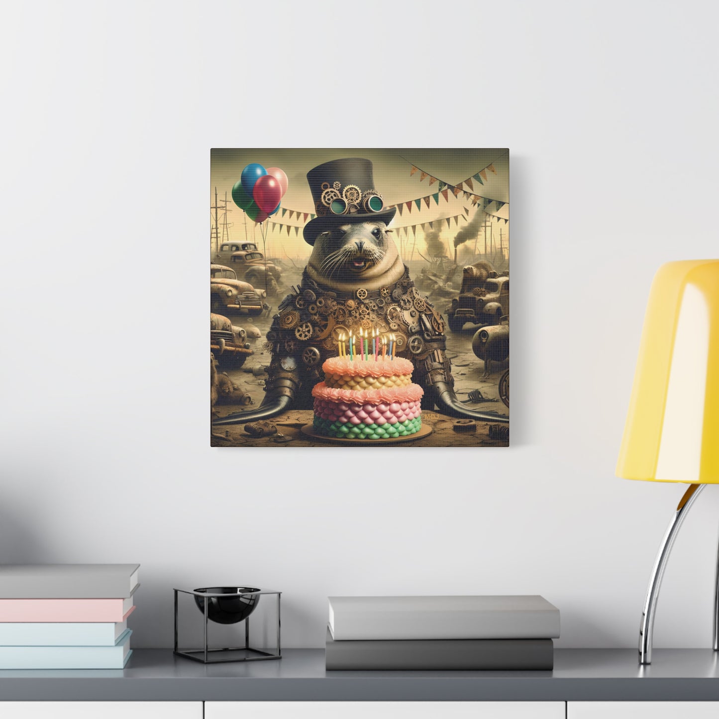 Steampunk Seal 11 - Thick Matte Canvas Print