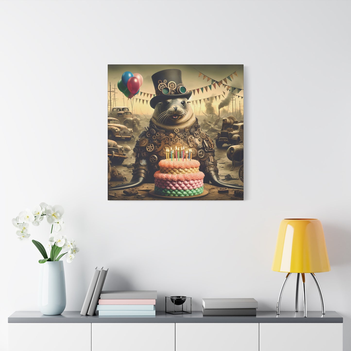 Steampunk Seal 11 - Thick Matte Canvas Print