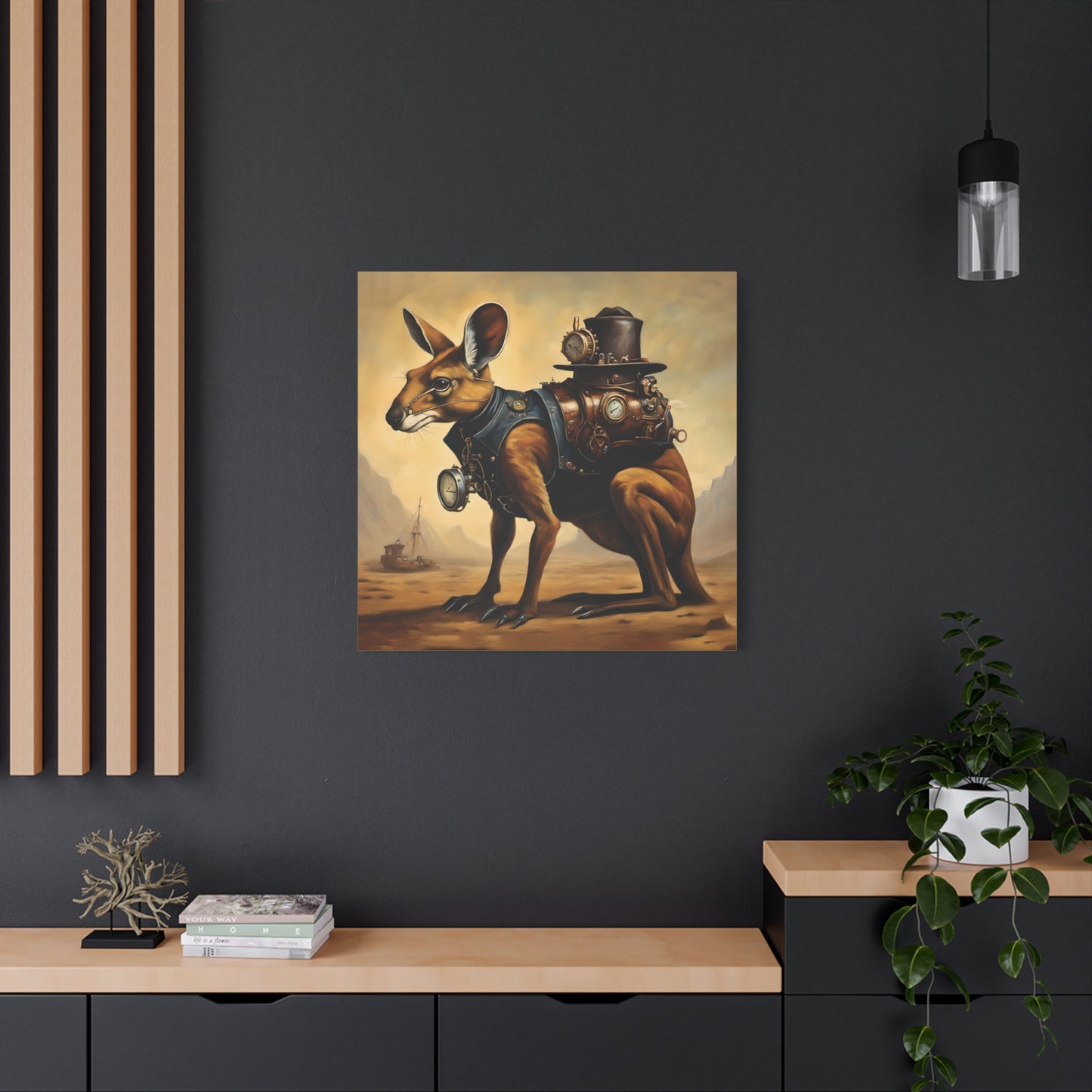 Steampunk Kangaroo 2 - Thick Matte Canvas Print