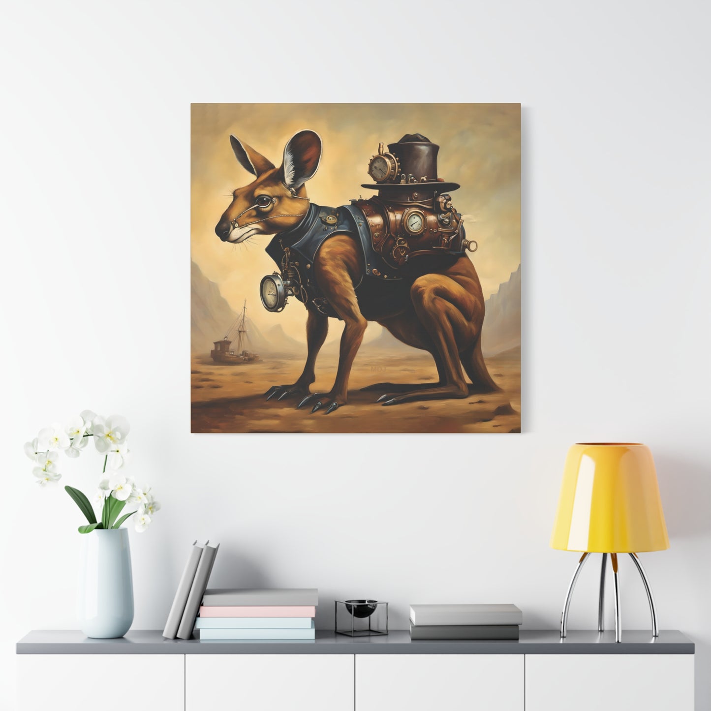 Steampunk Kangaroo 2 - Thick Matte Canvas Print