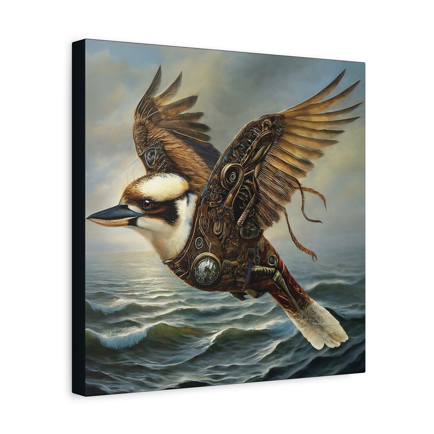 Steampunk Kookaburra 13 - Thick Matte Canvas Print