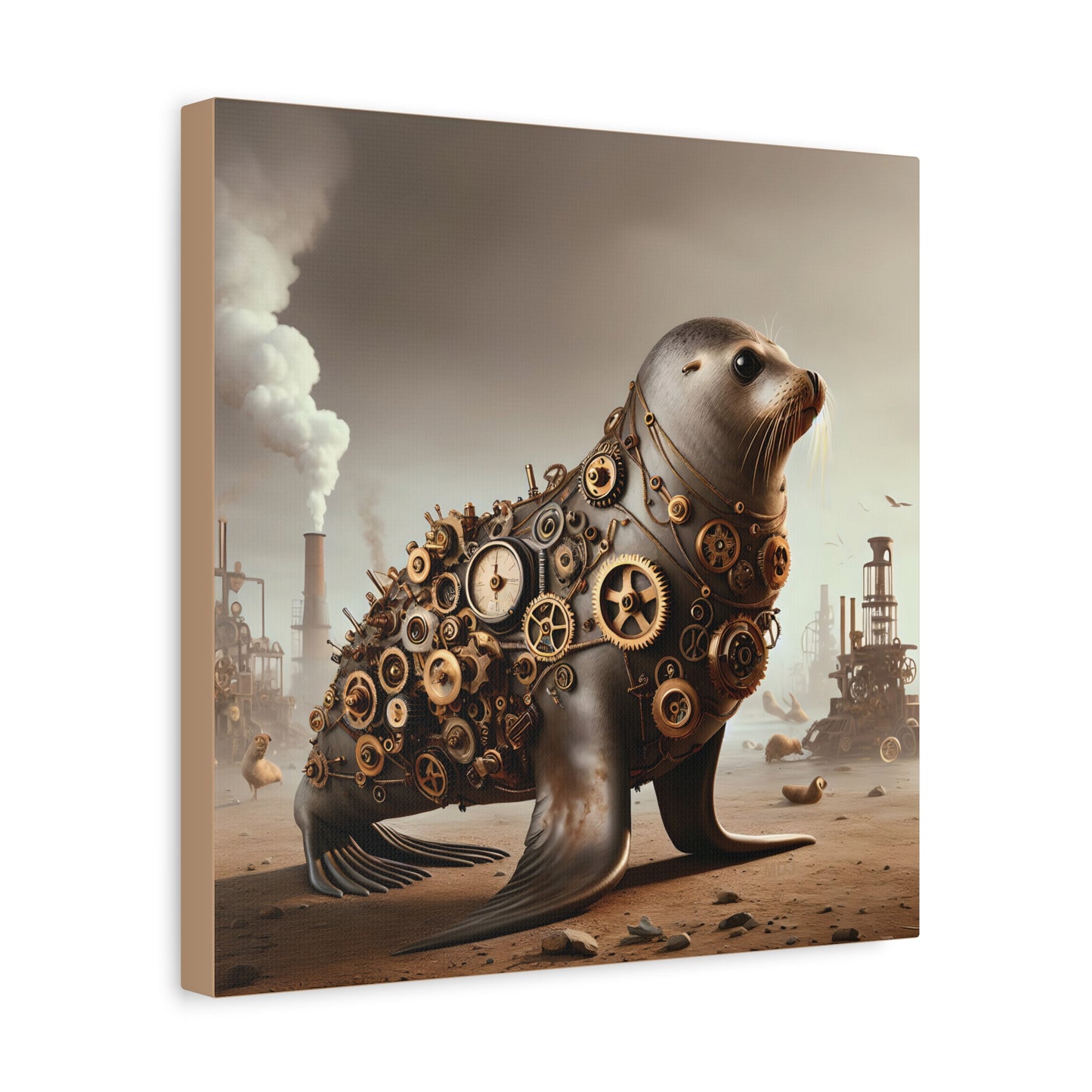 Steampunk Seal 7 - Thick Matte Canvas Print