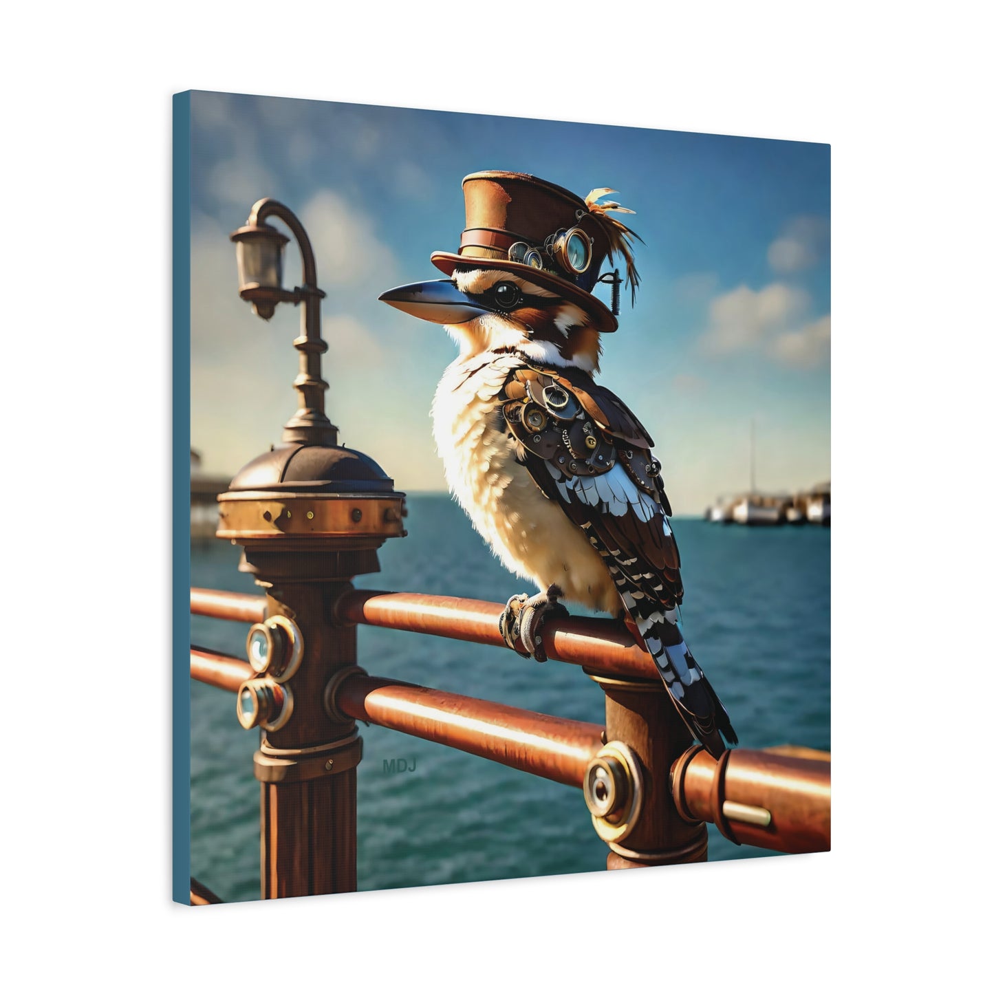 Steampunk Kookaburra 10 - Thick Matte Canvas Print