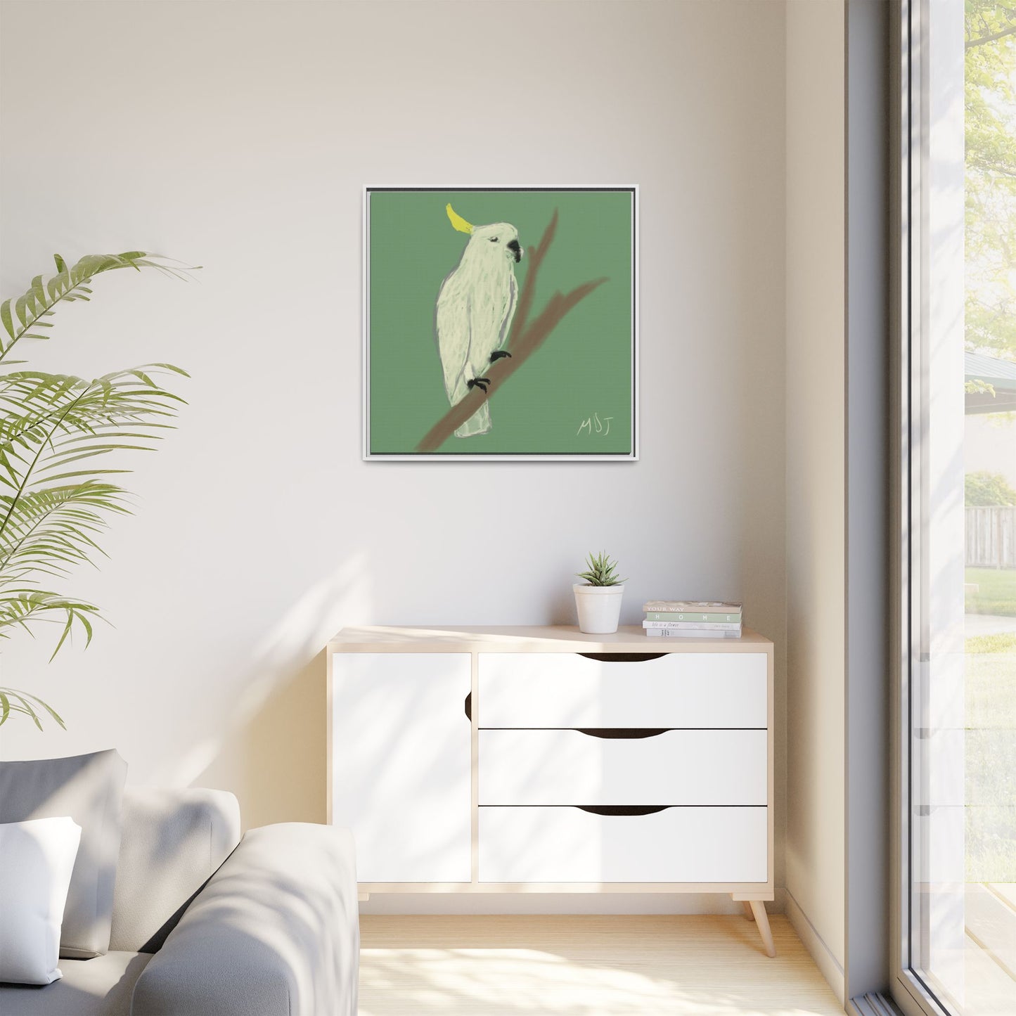 Cockatoo Charm - Framed Canvas Print