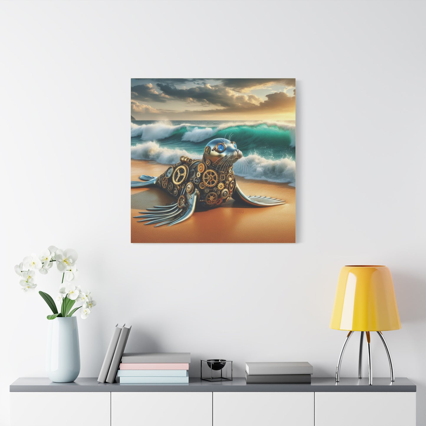 Steampunk Seal 9 - Thick Matte Canvas Print