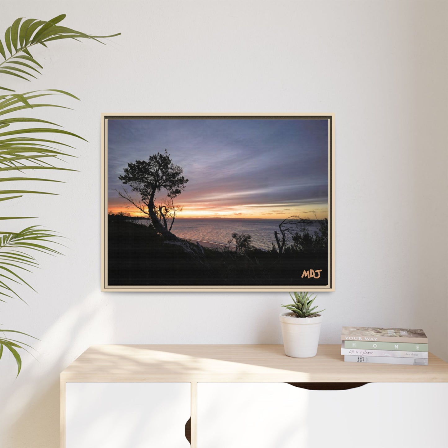 A Tranquil Evening: The Sunset Over Cowes | Framed Canvas