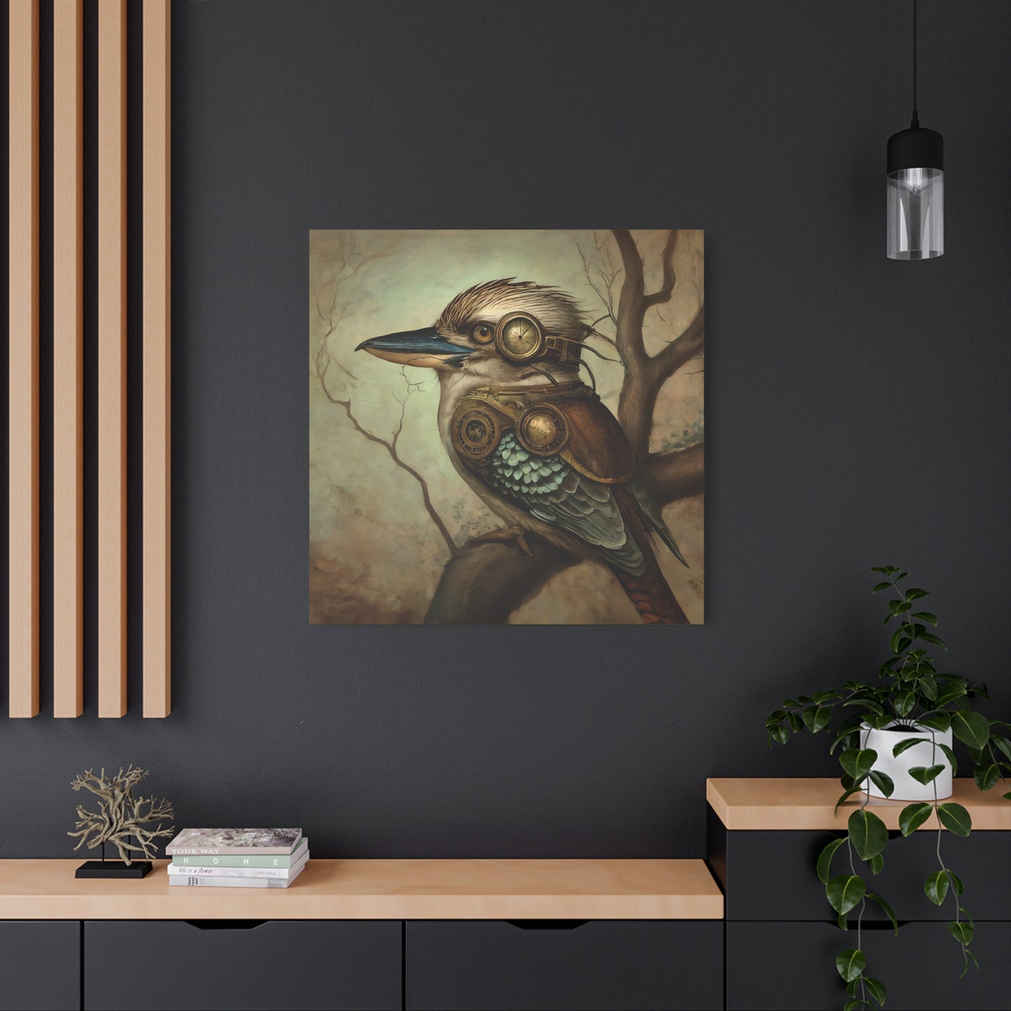 Steampunk Kookaburra 12 - Thick Matte Canvas Print