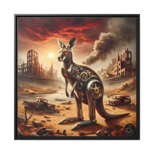 Steampunk Kangaroo 15 - Thick Matte Canvas Print, Black Frame